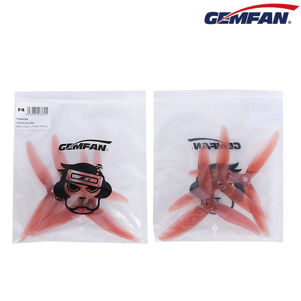 Gemfan Freestyle4S (5.1x3.6x3) Durable F4S 2CW+2CCW- Choose Color
