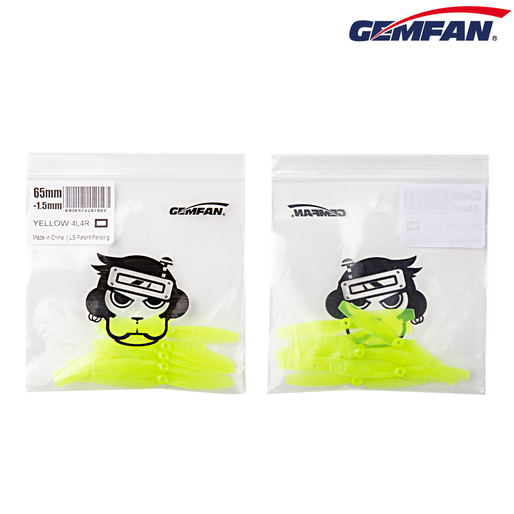 GEMFAN 65MM PROP WITH 1.5MM HUB (CHOOSE COLOR)