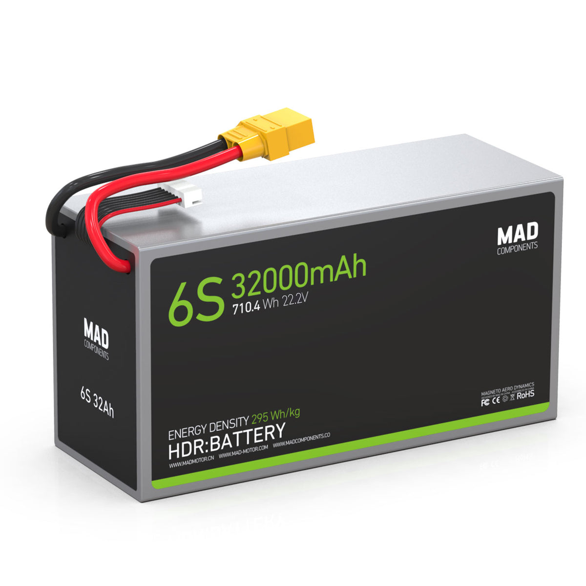 6S 32Ah(32000mAh) 710.4Wh 22.2V Light Weight Drone Solid State Lithium Battery