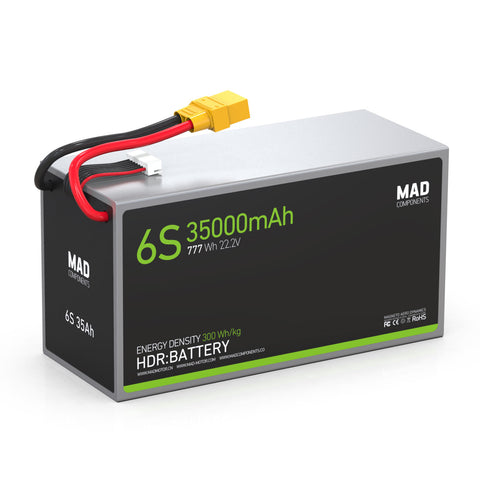 6S 35Ah(35000mAh) 770Wh 22.2V Light Weight Drone Solid State Lithium Battery