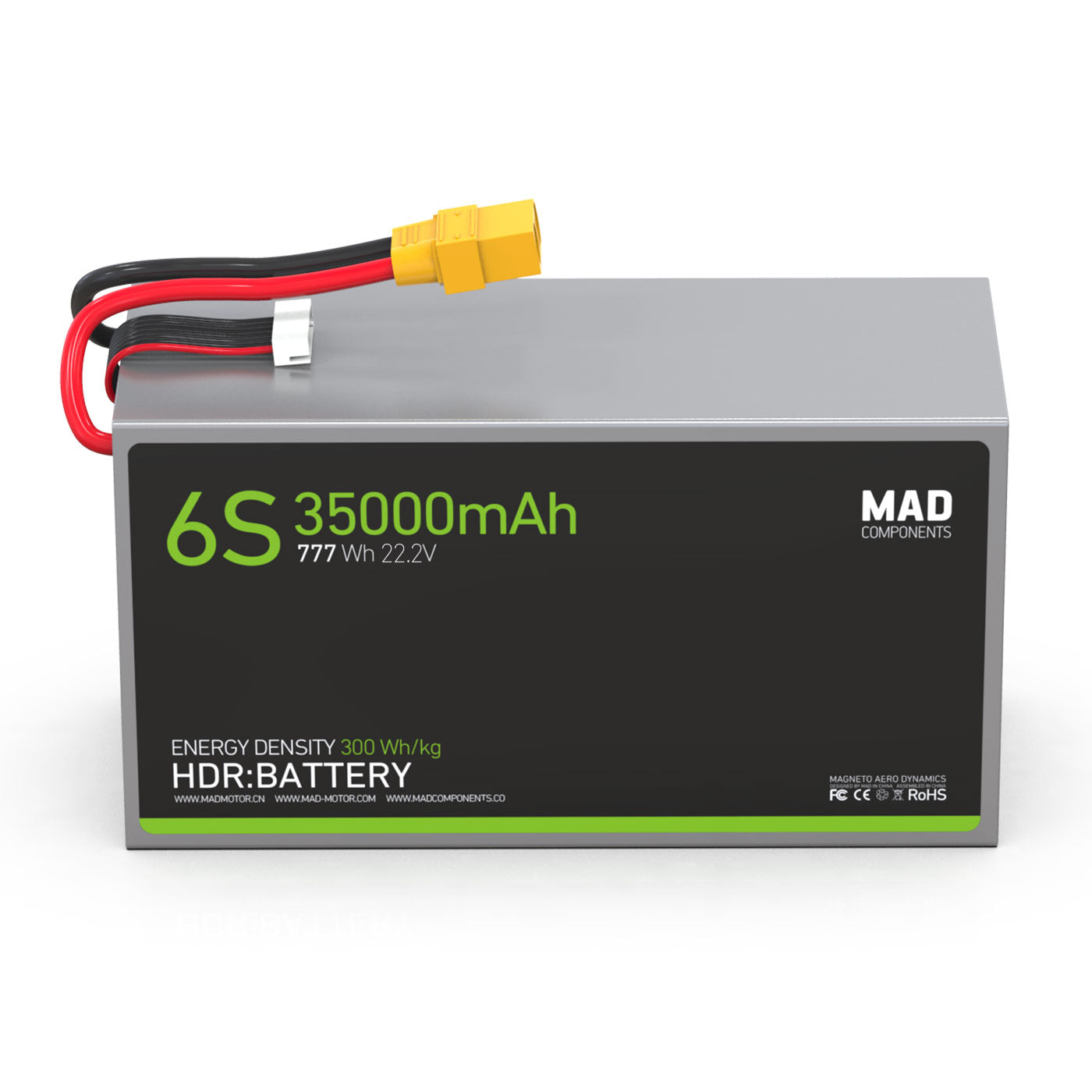 6S 35Ah(35000mAh) 770Wh 22.2V Light Weight Drone Solid State Lithium Battery